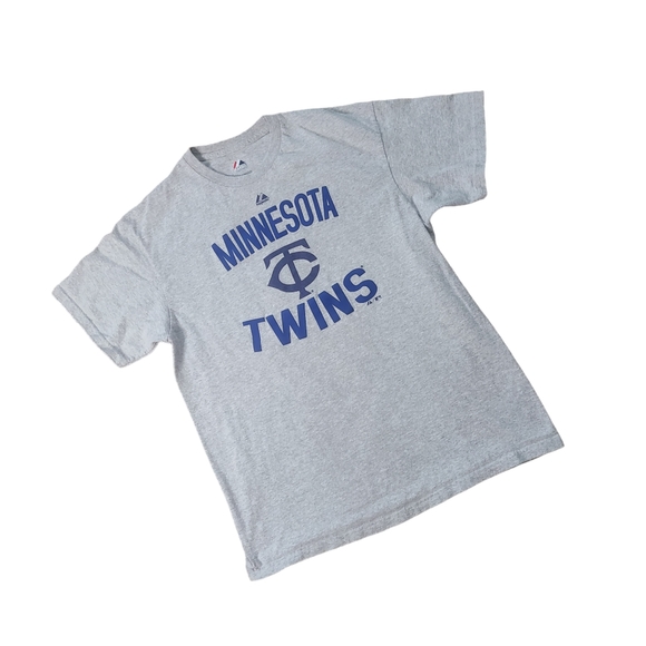 Minnesota Twins Shirt MLB Graphic Tee Gray Large Majestic - Picture 2 of 5